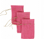 192077 Roze gekleurde jute zakken met rijgkoord 12 x 18 cm