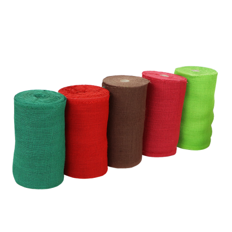 Gekleurd jute stof 20 cm x 1,5 meter
