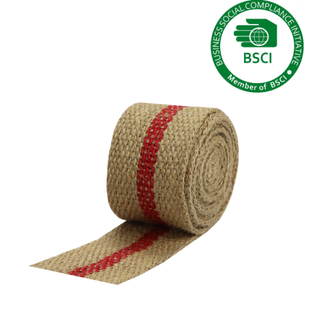 Jute band met streep 5 cm x 2,5 meter gebruik: Jute band met streep 5 cm x 2,5 meter