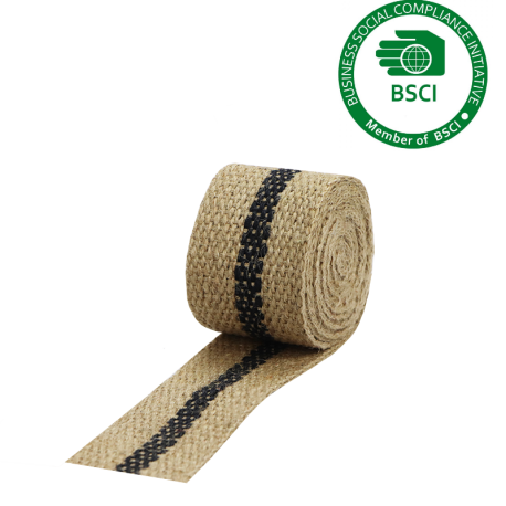 Jute band met streep 5 cm x 2,5 meter gebruik: Jute band met streep 5 cm x 2,5 meter