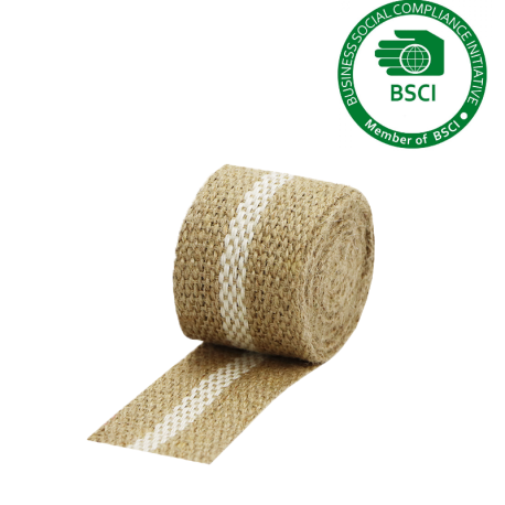 Jute band met streep 5 cm x 2,5 meter gebruik: Jute band met streep 5 cm x 2,5 meter