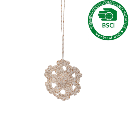 Jute ornament sneeuwvlokje gebruik: Jute ornament sneeuwvlokje