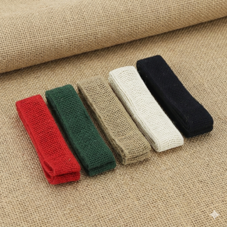 998102 - 998104 Combi jute band in meerdere kleuren