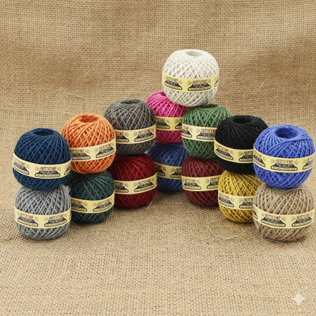 Gekleurd jute touw op rol