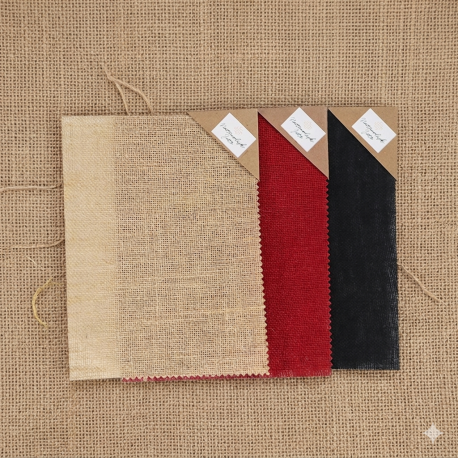 Jute stof geplastificeerd 21 cm x 28 cm