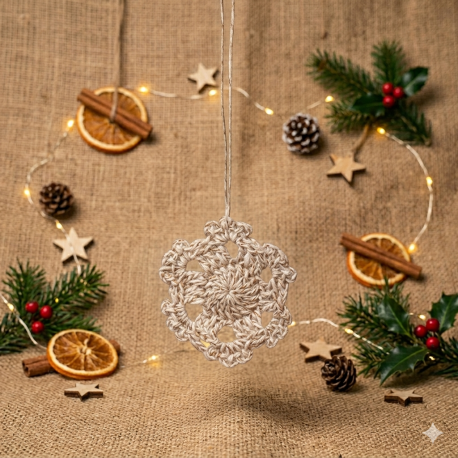 Jute ornament sneeuwvlokje gebruik: Jute ornament sneeuwvlokje