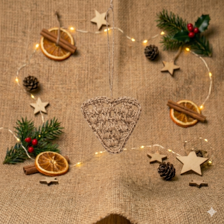 Jute ornament hart 