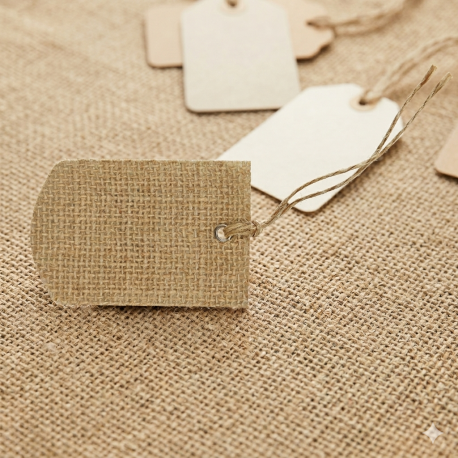 Jute afgeronde labels
