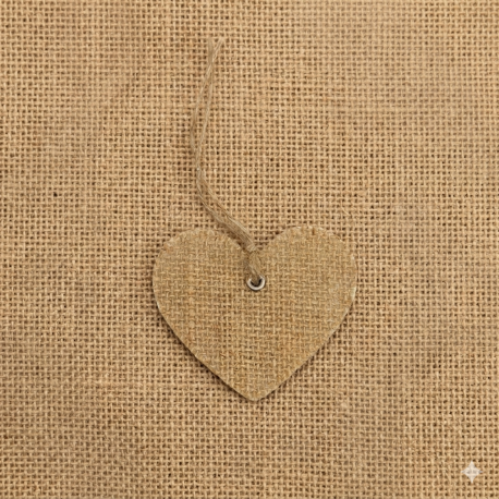 Jute hartjes labels