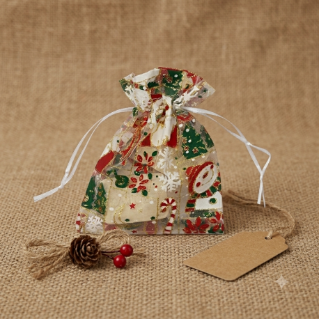 Organza zakjes kerstmis