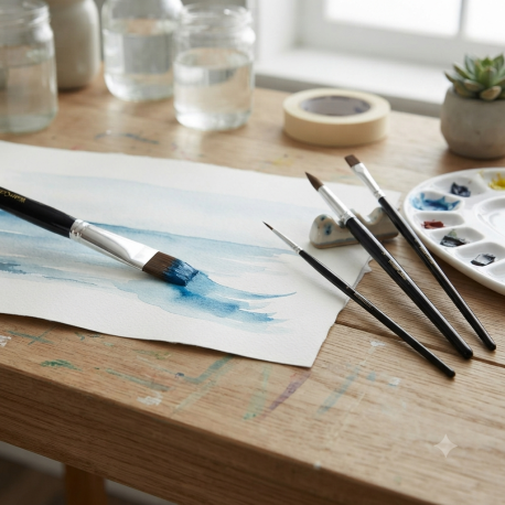 Aquarelpenselen set á 4 stuks gebruik: Aquarelpenselen set á 4 stuks