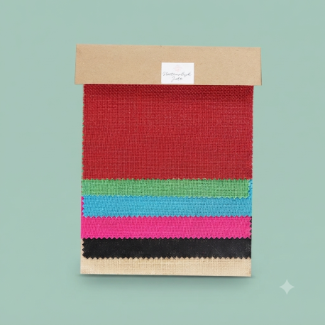 Jute stof geplastificeerd 21 cm x 28 cm combi kleuren
