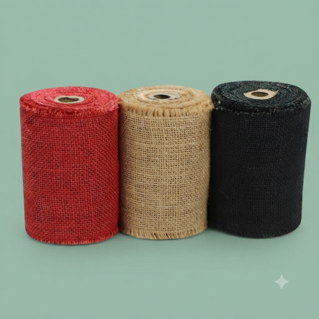 Gekleurd jute band 10 cm x 5 meter