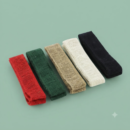 998102 - 998104 Combi jute band in meerdere kleuren