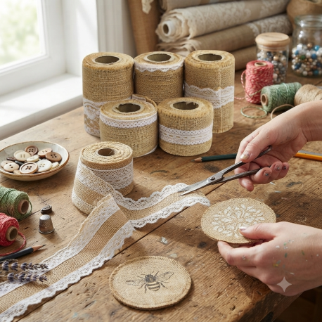 Jute lint met kant gebruik: Jute lint met kant