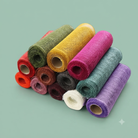 Gekleurde jute tafelloper combi