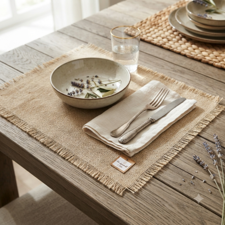 Jute placemat 30 cm x 40 cm gebruik: Jute placemat 30 cm x 40 cm