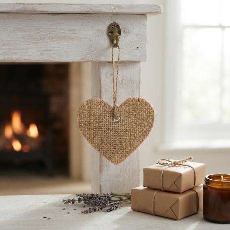 Jute hartjes labels naturel gebruik: Jute hartjes labels naturel