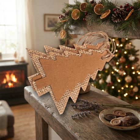 Jute kerstboom labels gebruik: Jute kerstboom labels