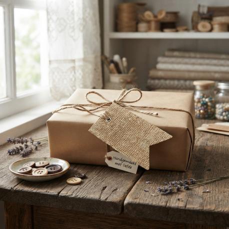 Jute zwaluwstaart labels gebruik: Jute zwaluwstaart labels