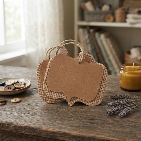 Jute tekstvak labels gebruik: Jute tekstvak labels