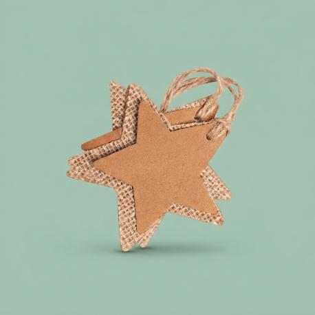 Jute sterren labels             