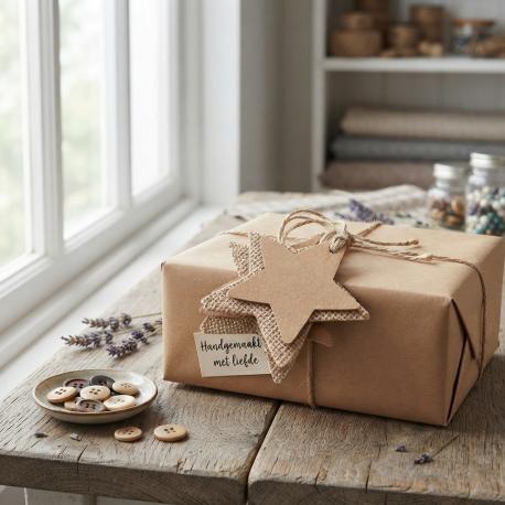 Jute sterren labels gebruik: Jute sterren labels