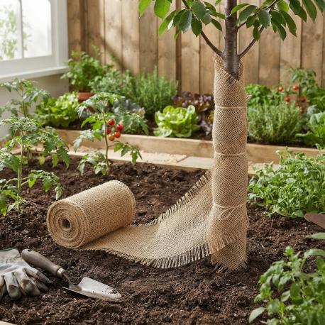 Jute boomband 15 cm x 25 meter gebruik: Jute boomband 15 cm x 25 meter