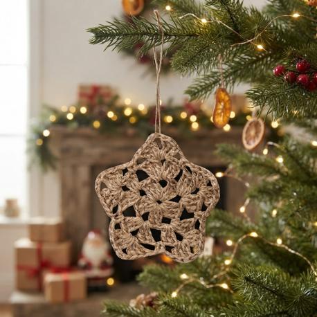 Jute ornament sneeuwvlokje gebruik: Jute ornament sneeuwvlokje