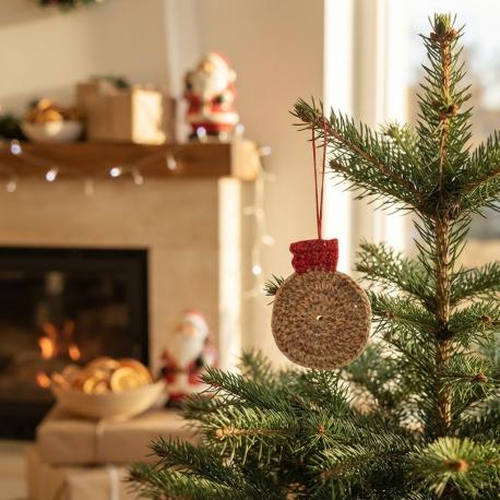 Jute ornament kerstbal gebruik: Jute ornament kerstbal